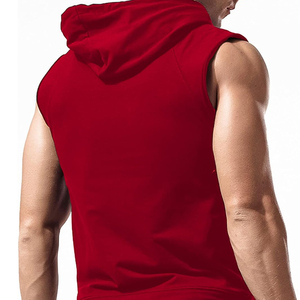 <b>Sleeveless</b> Solid Zipper Winter Workout Gym <b>Hoodie</b> for Men Athletic Bodybuilding Muscle Shirt - Product Image 5