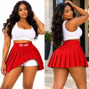 Greek Delta | Sigma | Theta DST Sorority Sisterhood Clothing Ready To Ship <b>Pleated</b> Short - <b>Skirt</b> With Hidden Shorts - Product Image 3