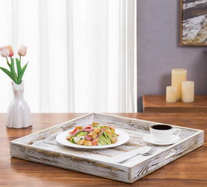 Plateau de service en bois blanc vieilli de bonne conception Nouveau style pour plateau de service alimentaire et plateau de service à thé Décoratif Maison Cuisine - Product Image 4