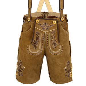 Pantalones de Cuero Personalizados para Hombre, Prendas Bávaras Trachten, Pantalones Cortos de Cuero de Alta Calidad, Cuero Genuino con Logotipo Personalizado - Product Image 1