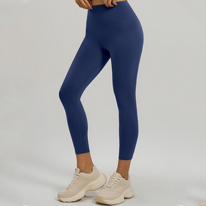 Leggings de Yoga de Cintura Alta hasta el Tobillo, Color Morado Sólido, Pantalones Elásticos sin Costuras para Mujer, Ropa Deportiva para Gimnasio - Product Image 2
