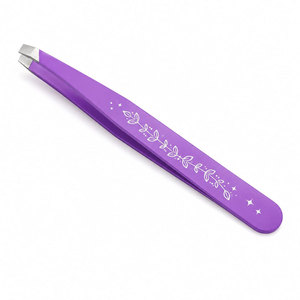Ergonomic Customized <b>Eyebrow</b> Tweezers Slanted Tip Non-Slip Precision Beauty Tool Professional Stainless Steel <b>Hair</b> <b>Removal</b> - Product Image 2