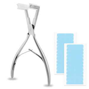 Pince à presser professionnelle en acier inoxydable pour extensions de cheveux, avec coussinet en silicone, pour extensions à bandes adhésives - Product Image 1