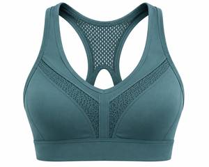 Sujetador deportivo de malla sin costuras con soporte alto y almohadillas extraíbles para mujer, transpirable, de secado rápido, ecológico, para yoga y ropa deportiva. - Product Image 3