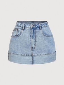 Mini-jupe en jean de luxe cloutée pour femme, style punk, avec rivets, fabrication OEM sur mesure, fabricant de jean au Royaume-Uni et aux États-Unis - Product Image 4