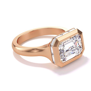 Anillo de Compromiso y Boda con Diamante Cultivado en Laboratorio, Corte Esmeralda, 1.55 Quilates, Oro Amarillo de 14k, Certificado IGI, de Lujo - Product Image 2
