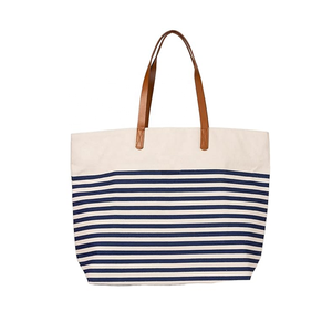 Bolsa de compras de lona de algodón 100% ecológica de calidad superior con asa de cuero de tasa competitiva Tira impresa sin Azo - Product Image 2