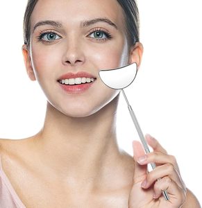 Half Moon <b>Eyelash</b> Checking Mirror Lightweight Compact Makeup <b>Tool</b> with Anti Fog Surface for <b>Eyelash</b> Extensions <b>Beauty</b> Salon - Product Image 2