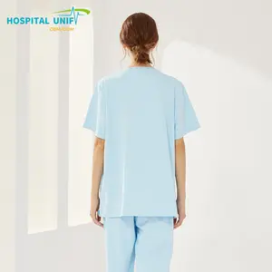 H&U 2024 0EM Hochwertige Krankenhausenuniform Medizinische Spandex-Stretch-Uniform Peeling-Unterschweller-Pfleger-Uniformen mit bedrucktem Desig