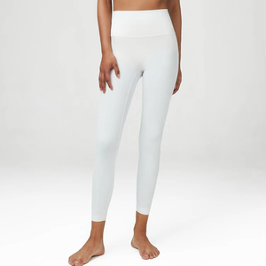 Ensemble de yoga athlétique taille haute respirant et uni pour femme, en tissu extensible pour mouvements flexibles, idéal pour le fitness et l'exercice - Product Image 5