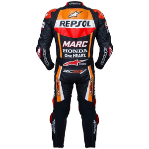Traje de Carreras MotoCP de Marc Marquez, Traje de Cuero Completo Premium de Una Pieza para Pista con Deslizadores, Mono/Traje con Certificación CE Nivel 2 - Product Image 2