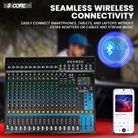 Mezclador de Audio Profesional D0100H7TFZP de 20 Canales, Consola de Sonido Estéreo, 24 Efectos SPX, Alimentación Fantasma de 48V, Grabación de Estudio, Como se Muestra