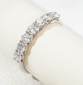 Starsgem 10K Gold Lab Grown Diamond <b>Ring</b> 1.0ct 3.2mm DEF/Pink Half <b>Circle</b> Brilliant Cut Unisex Anniversary Band Sevenstone - Product Image 2