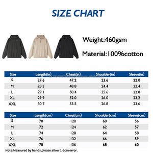 เสื้อมีฮู้ดผ้าหนาหนาหนาหนาจีเอสเอ็ม460เรียบของผู้ชายโลโก้ออกแบบได้ตามต้องการ - Product Image 3