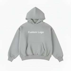 Fabrication de sweats à capuche personnalisés, style streetwear vintage, coupe oversize, bords bruts, broderie contrastante sur le côté, en coton délavé à l'acide - Product Image 4