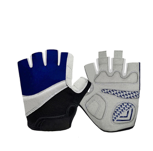 Gants de fitness demi-doigts en cuir PU, pour la musculation, unisexes, respirants, antidérapants, gris bleu - Product Image 6