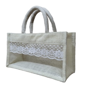 New Style Low MOQ Recyclable Plain <b>Hessian</b> Gift Mini Jute <b>Bags</b> Eco-friendly Burlap Jute <b>Tote</b> Shopping <b>Bags</b> for Festivals - Product Image 5