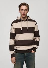 Nouveau design 2026 – Sweat à capuche homme color block avec logo personnalisé, pull rayé noir et blanc en polaire, streetwear graphique - Product Image 2