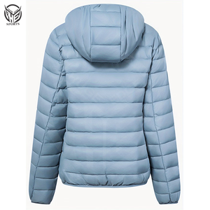 Chaqueta de Invierno Acolchada con Capucha, 100% Poliéster, Gruesa, con Cierre de Cremallera, Tejido Brillante, Secado Rápido, Transpirable, Resistente al Viento, OEM, para Hombre - Product Image 4