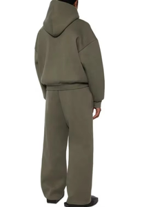 Bulk Wholesale Solid Color Heavy Casual 100 Cotton Custom <b>Tracksuit</b> 500 GSM Men's <b>Plain</b> <b>Tracksuit</b> for Men Baggy - Product Image 2