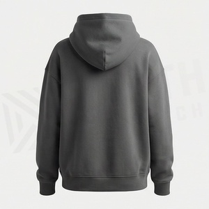 เสื้อฮู้ดดี้โอเวอร์ไซส์ผ้าฝ้ายสำหรับผู้ชายและผู้หญิง แบบสวมหัว ไหล่ตก พิมพ์ลายโลโก้ได้ตามสั่ง สีสันปรับแต่งได้ - Product Image 2
