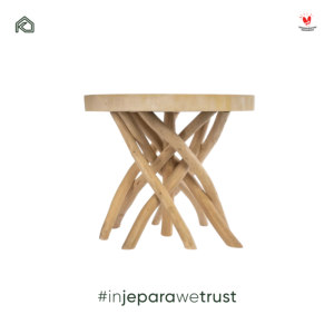 Bumi <b>Rustic</b> Solid Wood Occasional <b>Side</b> <b>Table</b> Elegant Round Accent Stool Twig Base for Living Room Hotel Resort Jepara - Product Image 4