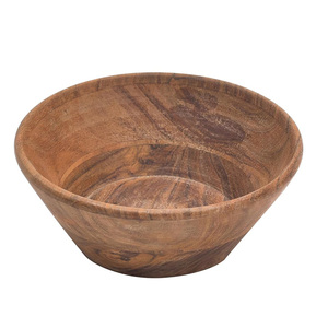 Handmade <b>Antique</b> Style Acacia Wood Bowl Food <b>Safe</b> for Salad Dry Fruits Coffee Table Display Wooden Kitchen Tableware for Parties - Product Image 2
