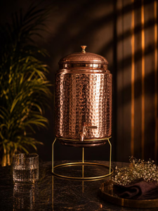 Distributeur d'eau en cuivre avec couvercle et robinet, grande capacité, style vintage, pour usage domestique - Product Image 6