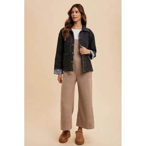 Chaqueta vaquera acolchada con forro estampado de Annie Wear para mujer - Product Image 1