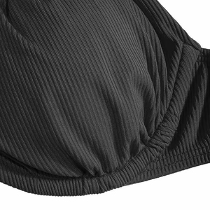 Bikini de Dos Piezas Personalizado para Mujer, Color Negro Sólido, Conjunto de Bikini Simple y Liso para Mujer, Conjuntos de Bikini Personalizados para Mujer - Product Image 3