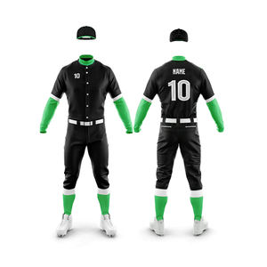 Uniforme de baseball personnalisé pour adultes, imprimé par transfert thermique, 100% polyester, séchage rapide, respirant, vêtements de sport de haute qualité - Product Image 1