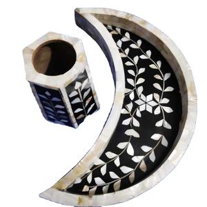 ชุดไม้ถูพื้นพระจันทร์เสี้ยวเดือนรอมฎอนแม่ของไข่มุกที่ให้บริการจานทำโดยหัตถกรรม hnh เวียดนาม - Product Image 2