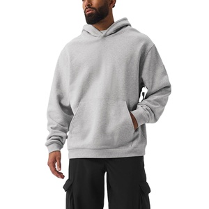 เสื้อสเวตเตอร์มีฮู้ดแบบสวมหัวสำหรับผู้ชายเสื้อสเวตเชิ้ตผ้าวูลซับในทรงหลวมสีพื้นซักสำหรับฤดูใบไม้ร่วง - Product Image 3