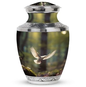 Urna Conmemorativa de Cremación Butterfly Garden para Cenizas de Adultos, Diseño Personalizado y Detalles en Plata, Urna Grande de Aluminio para Cenizas de Hombres y Mujeres - Product Image 4