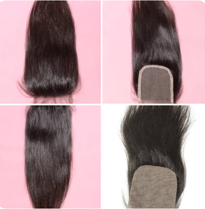 Cabello Humano Indio 100% Natural, Cierre de Cabello Virgen Remy Negro Natural para Doble Trama, de 10 a 30 Pulgadas para Mujeres - Product Image 2