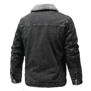 Men's Sherpa <b>Lined</b> Denim <b>Jacket</b> Warm <b>Fleece</b> Jean Coat Winter Trucker <b>Jacket</b> Casual Outdoor Cotton Outerwear Oem Custom - Product Image 2