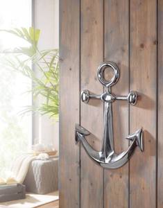 Ancre décorative en métal argenté, décoration murale marine nautique, ornement d'ancre de bateau maritime pour la maison, le bureau, l'hôtel - Product Image 4