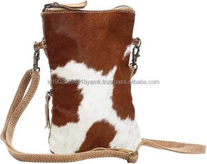 Bolso Bandolera de Cuero Genuino con Pelo de Vaca Estilo Vaquera, Correa Ajustable, Bolso de Hombro - Product Image 1