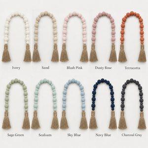 Guirnalda de Cuentas de Algodón Tejida a Mano con Borlas de Yute, Decoración Boho Rústica para Bandeja de Niveles, Marca DECORYUG, para Sala de Estar y Regalo de Inauguración de Casa - Product Image 2