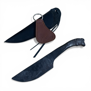 Cuchillo Vikingo Medieval de Hierro Forjado de 9 Pulgadas con Funda de Cuero Vacuno - Product Image 1