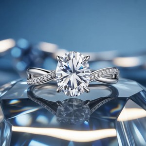 Anillo de Lujo de Plata de Ley con Moissanita de Corte Ovalado y Baño de Oro de 18K para Boda, Compromiso o Fiesta - Product Image 3