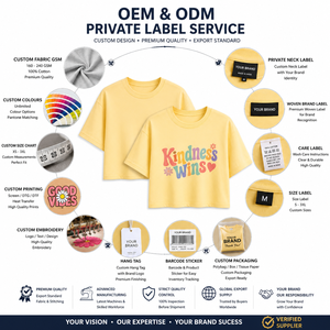 เสื้อครอปท็อปผู้หญิง แขนสั้น คอกลม ลาย Kindness Wins ผ้าฝ้ายแท้ 100% ระบายอากาศได้ดี สวมใส่สบายๆ สำหรับฤดูใบไม้ผลิและฤดูร้อน น้ำหนัก 180 กรัม - Product Image 4