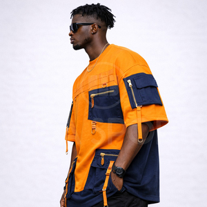 Camiseta Táctica de Moda Personalizada con Múltiples Bolsillos, Estilo Urbano, Oversize, para Hombre, Ropa Táctica OEM - Product Image 3