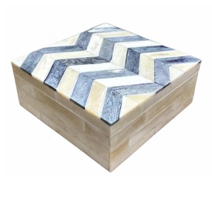 Caja de baratija de joyería multiusos para mujer, organizador de incrustaciones de hueso blanco y negro con textura suave, regalo novedoso para el hogar - Product Image 5