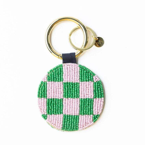 Porte-clés brodé de perles à motifs géométriques, style classique, idéal pour souvenirs de mariage, écologique et fait main - Product Image 6