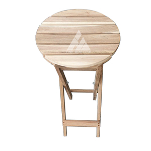 Table d'appoint ronde en bois d'acacia massif au design moderne, pour salon, vente en promotion, facile à assembler, respectueuse de l'environnement - Product Image 2