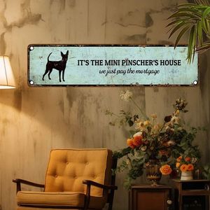 CIFbuy Targa in alluminio con stampa UV di un cane Pinscher in miniatura, targa vintage per la decorazione di casa, garage, bar, ristorante - Product Image 6