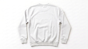 <b>Men's</b> <b>White</b> O-Neck <b>Sweatshirt</b> 100% Cotton Knitted Regular Fit Casual Pullover Solid Color Long Sleeve Autumn Wear - Product Image 2