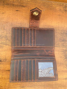 Nouveau Western élégant cheveux sur peau couleur usiné fourrure cuir pochette femmes conçu sac à main vente chaude en cuir usiné portefeuille Unique - Product Image 6