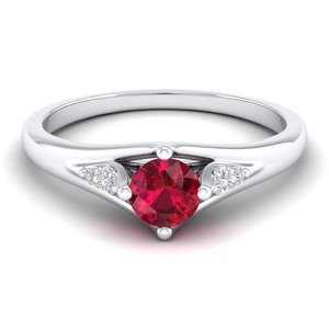 Bagues REYES en moissanite et rubis rouges de qualité supérieure en argent sterling 925 pour femmes, bijoux personnalisables pour fiançailles et mariage - Product Image 5